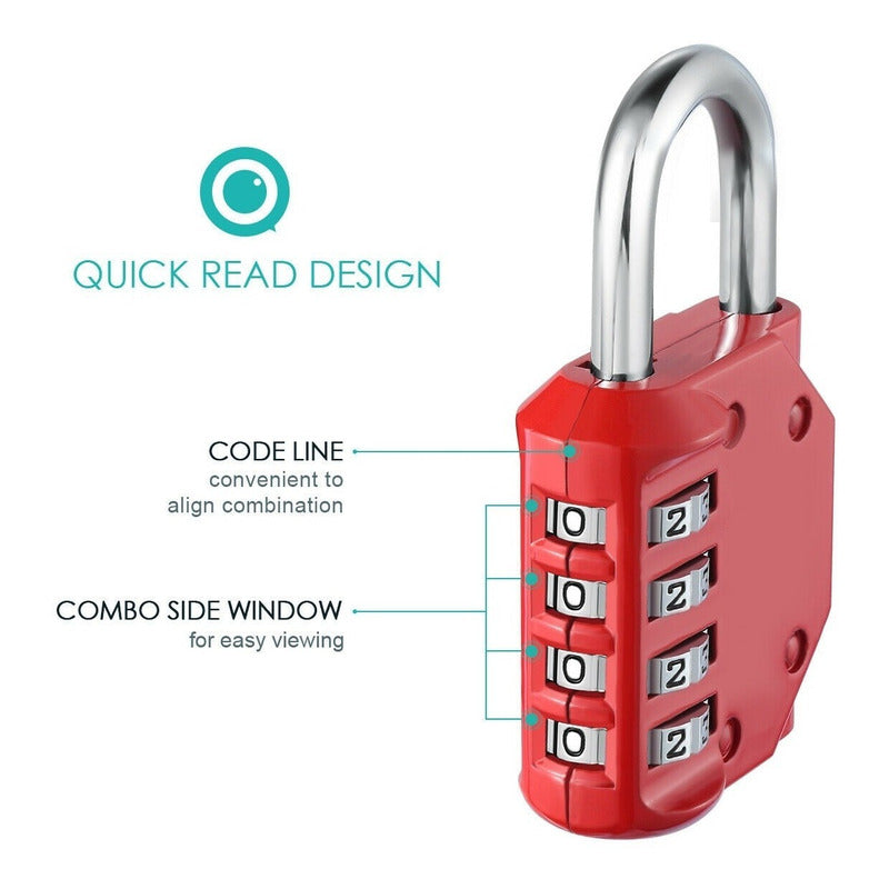 Pack X2 Candado De Seguridad Candados Con Clave Numerico 860