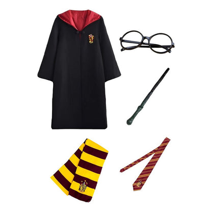 Disfraz Harry Potter Completo Para Halloween Disfraz Harry Potter Con Capa Lentes Varita Bufanda Corbata Traje Completo Cosplay Harry Potter Halloween