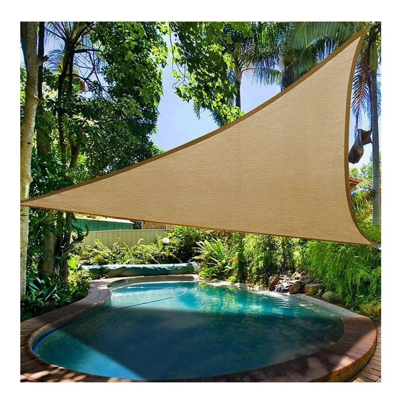 Toldo Vela Sombra Triangular 3.5x3.5x3.5 Metros Filtro Uv Color Beige