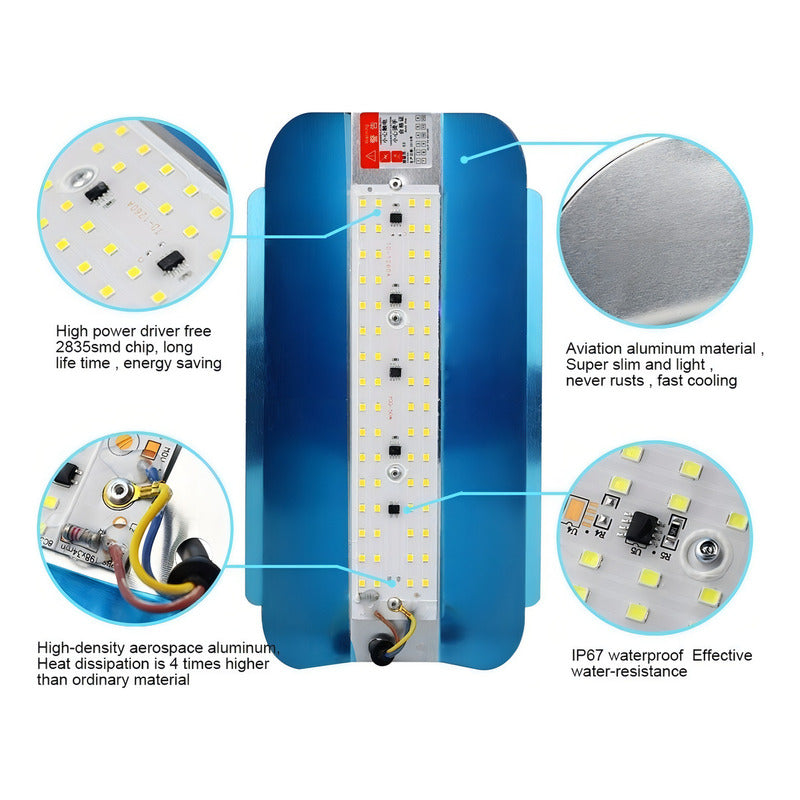 Pack X4 Lampara Exteriores Tungsteno Reflector Led 50w 1167 Luz Blanco Frío