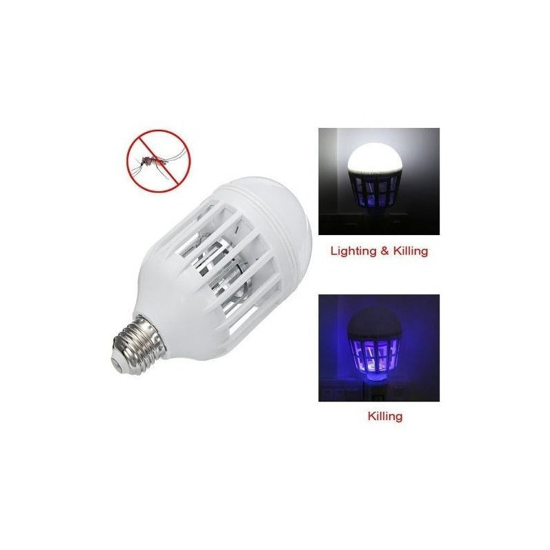 Ampolleta Led 2 En 1, 12w Mata Moscas Mosquitos Polillas