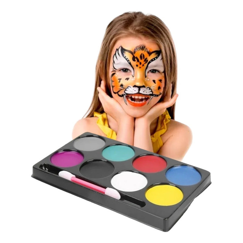 Set Maquillaje Infantil Pinta Carita Niños Halloween 8 Color