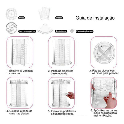 Organizador De Maquillaje Giratorio De 360 Grados