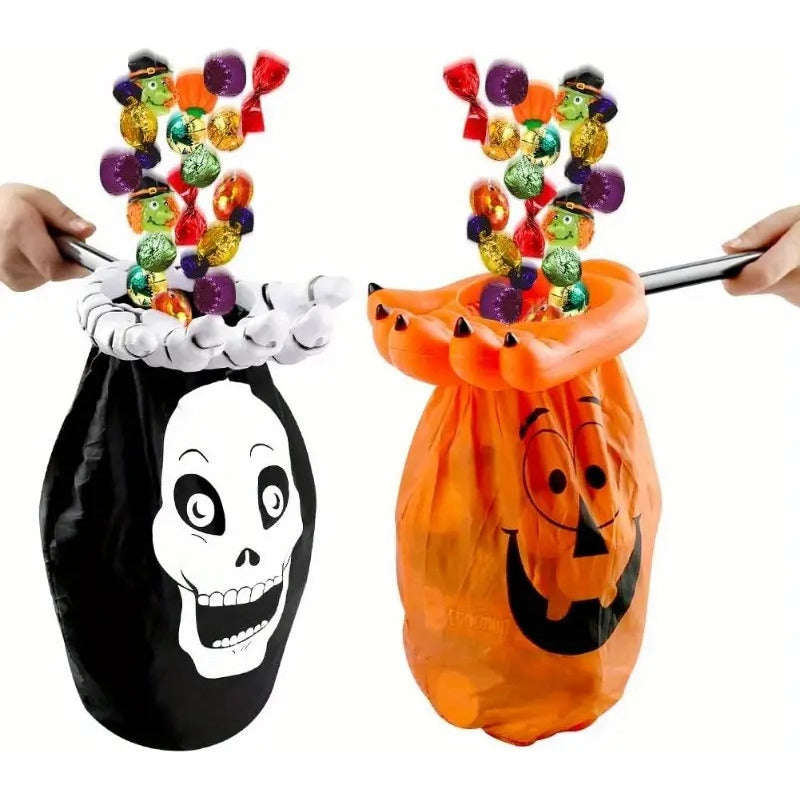 Bolsa Para Dulces Halloween Mano Esqueleto Decoracion Terror