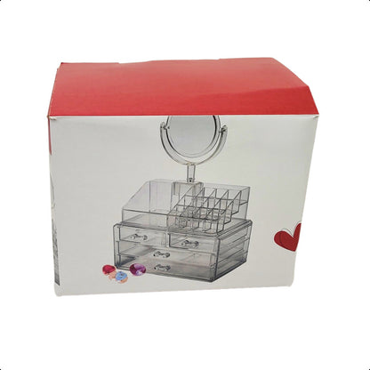 Caja Organizador Cosmeticos Maquillaje Espejo Cosmetiqueros