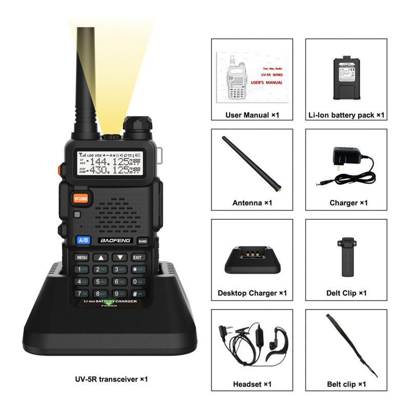 6 Radios Walkie Talkie Baofeng Uv5r Uhf/vhf 128 Canale 8km