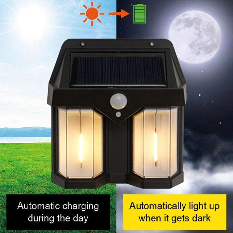 Ampolleta Exterior Lampara Solar Foco Con Sensor Movimiento