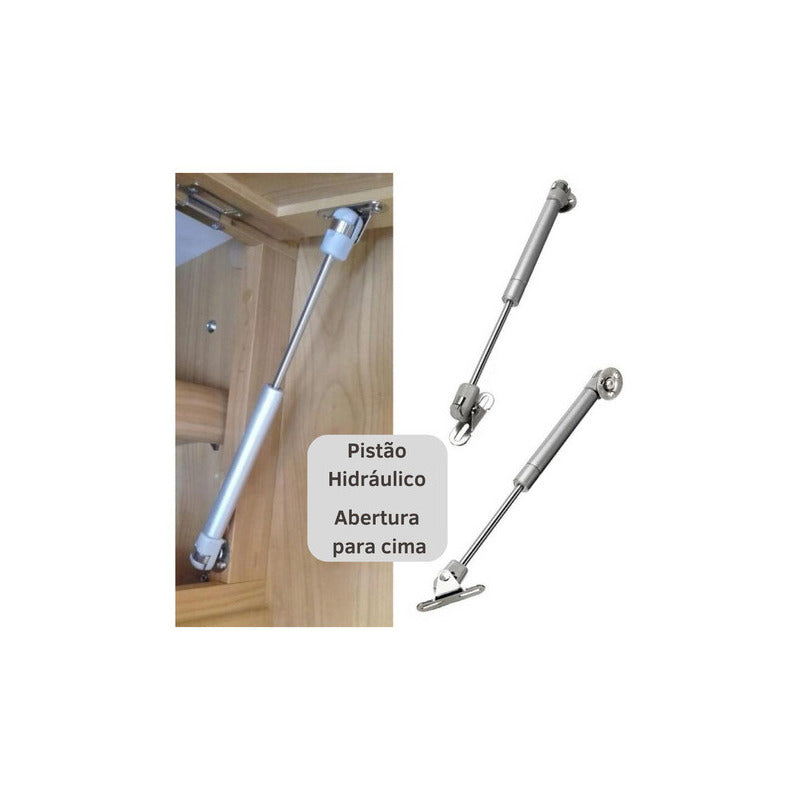 Pistón Neumático Para Puertas Pistao100n Padrão 100n Abertura Para Cima Pistão A Gás Para Armários 100n Amortecedor Cima 2 Peças De 27cm De Largo Con Fuerza De 100n