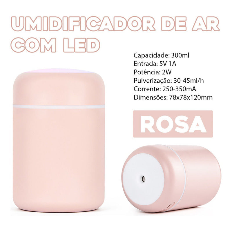 Humidificador Ultrasonico Difusor Mini Humidificador 300ml