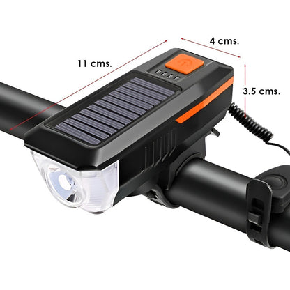 Pack X5 Luz Led Delantera Para Bicicleta Solar Recargable