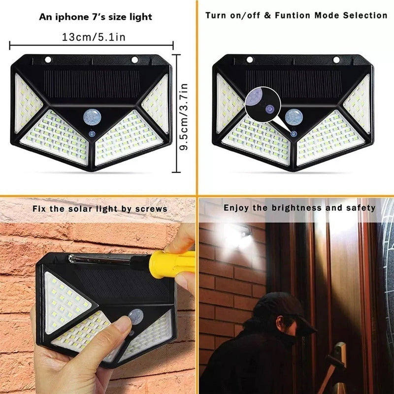 Pack X10 Foco Exterior Luz Led Solar Focos Led Solar Cl-100