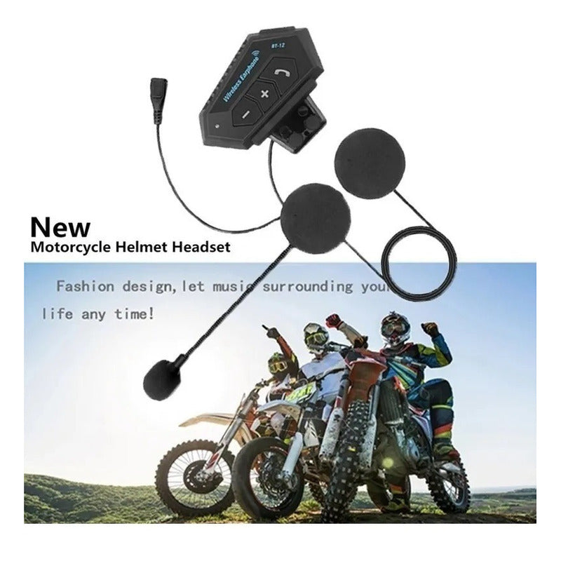 Audifono Casco Moto Auriculares Bluetooth Llamada Mp3 Motos