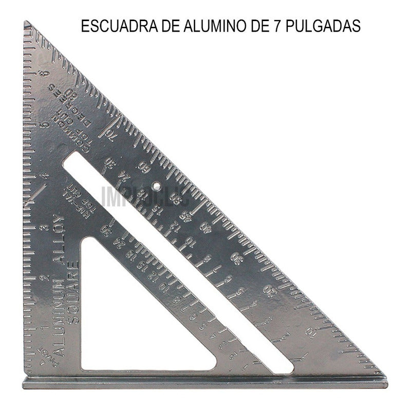 Regla Escuadra Metalica Triangular Escuadras Carpintero Mixt