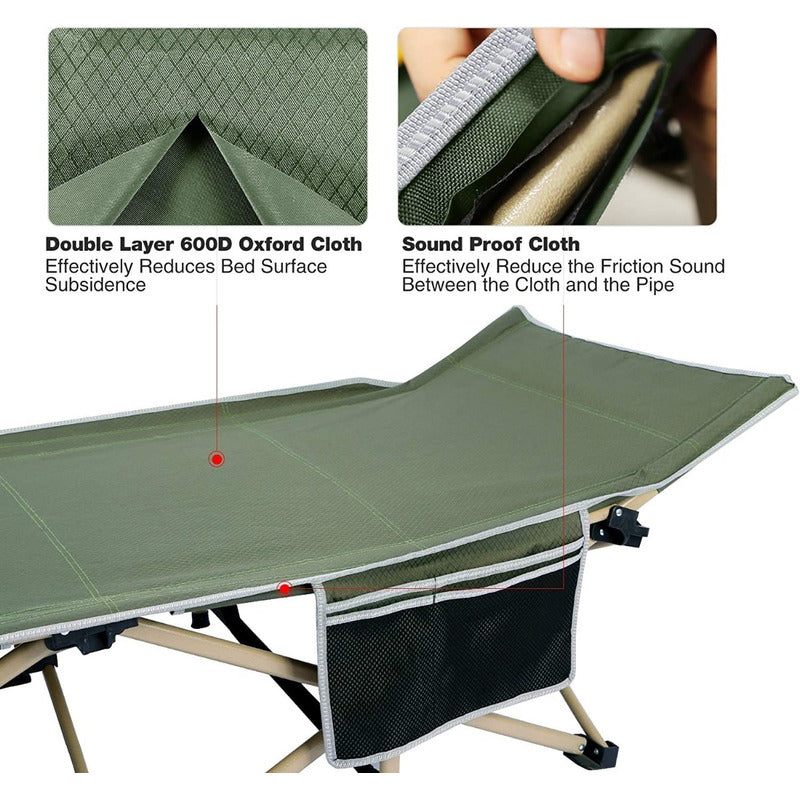 X2 Cama Plegable Camping Cama Campaña Catres Campaña Militar