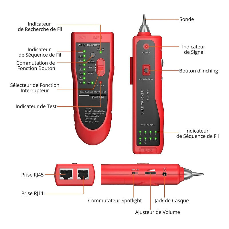 Tester Red Digital Crimpeadora Rj45 Tester Cable Utp Cat6