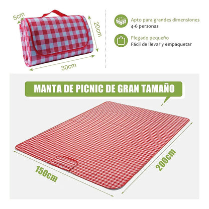 Manta Picnic Impermeable Alfombra Cubrepiso Camping Plegable