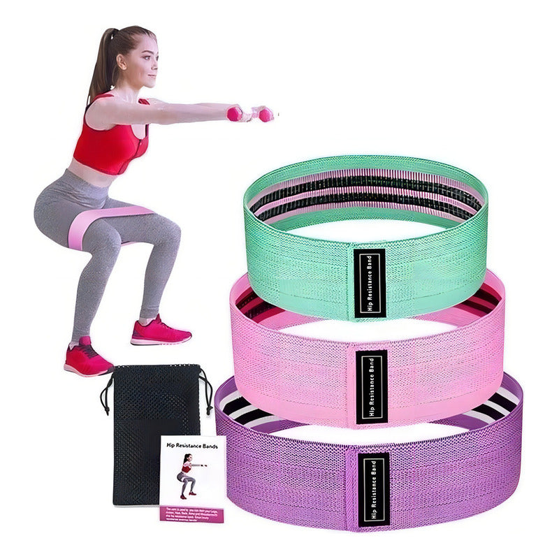 Set 3 Banda Elastica Tela Pilates Bandas Elasticas Tela Yoga