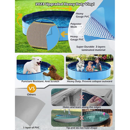 Piscina Macotas Bañera Plegable Piscina Perros Redonda 80x20