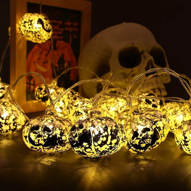 Pack X3 Calabazas De Halloween Luces 2m Luz Led Guirnalda Color De Las Luces Amarillo