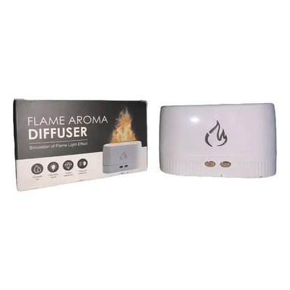 Difusor De Aromas Humidificador Efecto Flama Esencias Aceite Color Blanco