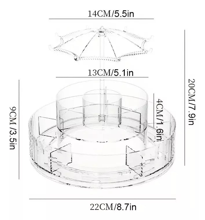 Organizador de maquillaje acrílico 360